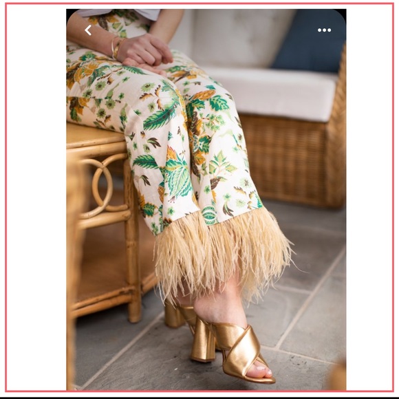 NWT ANTONIO MELANI x The Nat Note Larkin Paisley Feathered Cropped Linen Pants - Picture 4 of 14